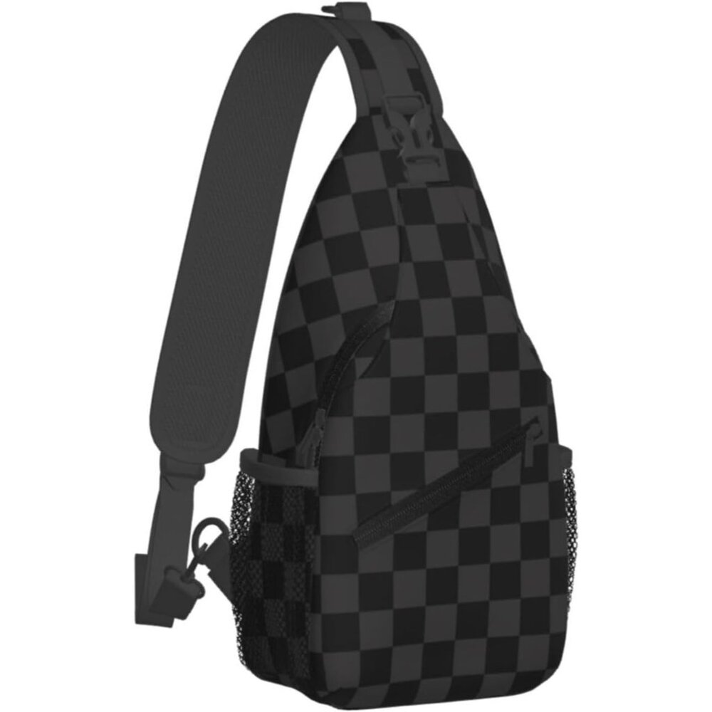 Black Checkered Polyester Tear-Resistant Versatil… - image 1
